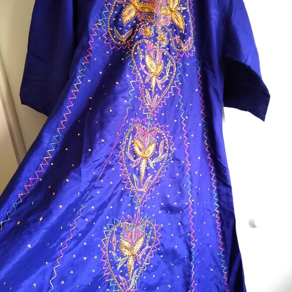 vintage 80s purple silk beaded embroidered gown NWOT ๐HOST PICK ๐ - Picture 2 of 12